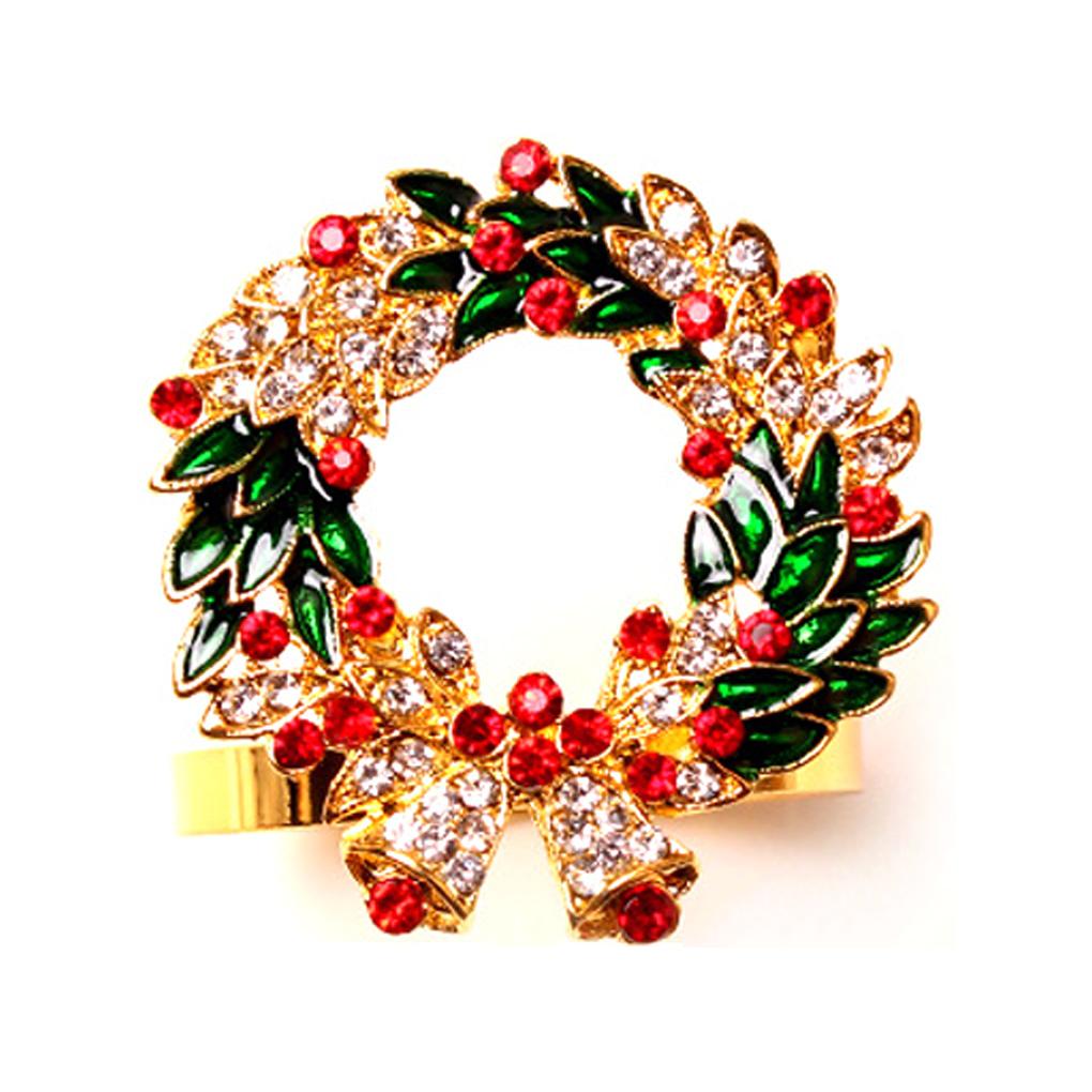 Inel de șervețel de Crăciun din oțel inoxidabil Xmas Suporturi portabile pentru șervețele de hârtie Decor pentru masă de banchet Ornament de restaurant