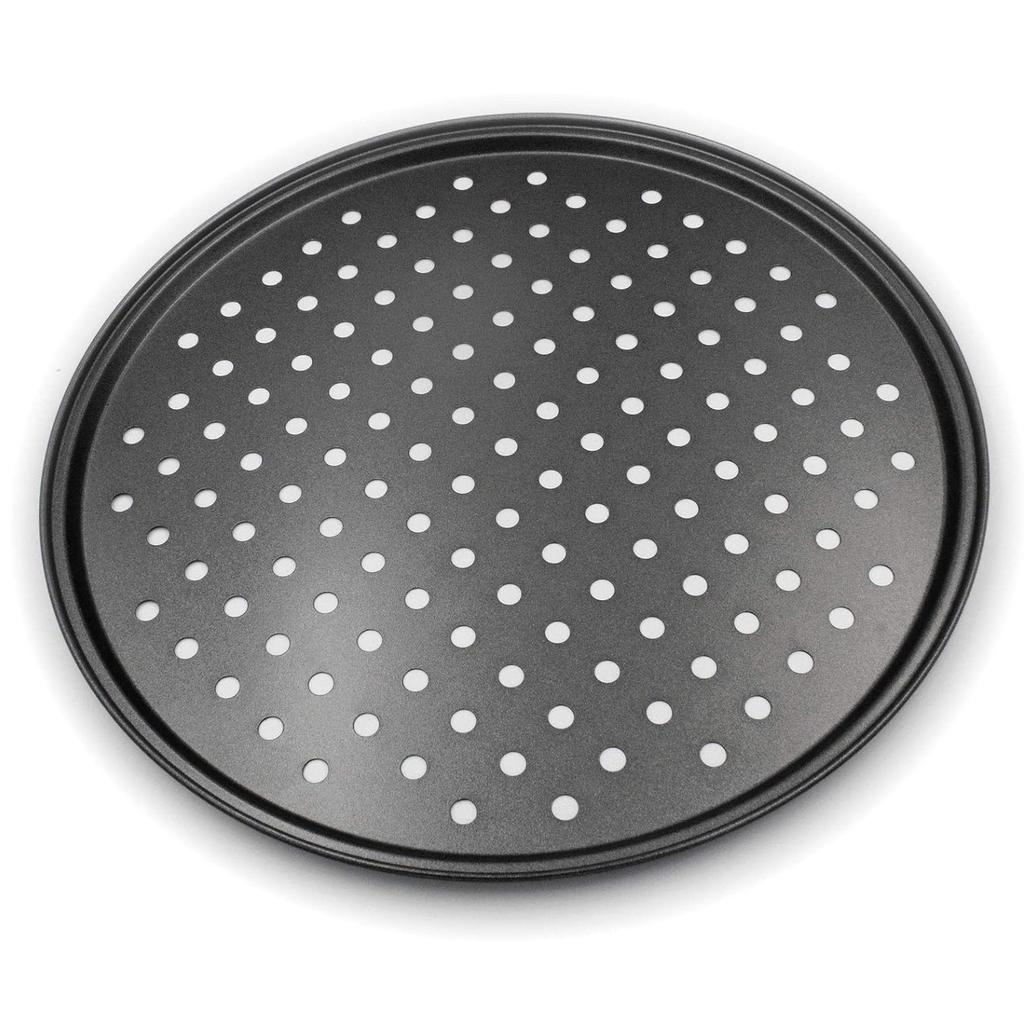 Perforated Pizza Pan Nonstick Round Baking Tray for Oven and Grill with Raised Edges for Even Cooking and Crispy Crusts