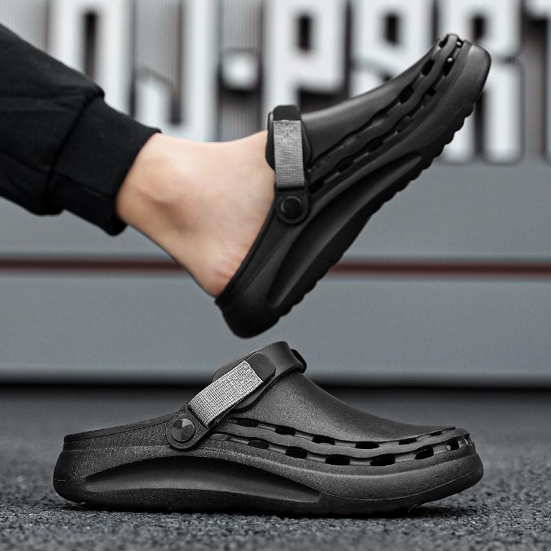 Summer Men Slippers Waterproof Outdoor Clogs Flat Sandals Beach Slippers Soft Flip Flops Platform Comfortable Casual Shoes 40-45