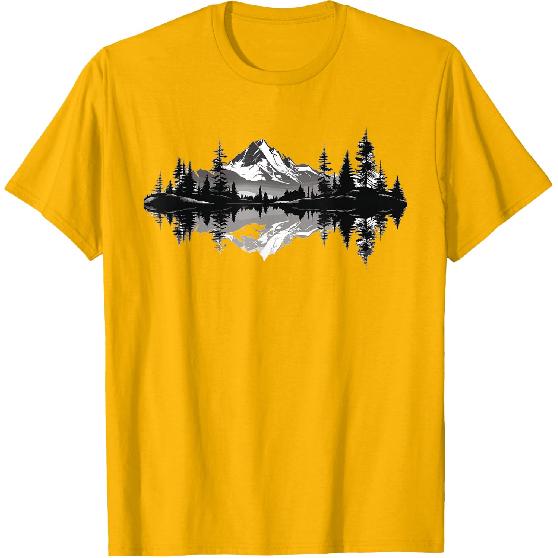 Mountain Landscape Reflection Forest Trees Outdoor Wildlife T-Shirt