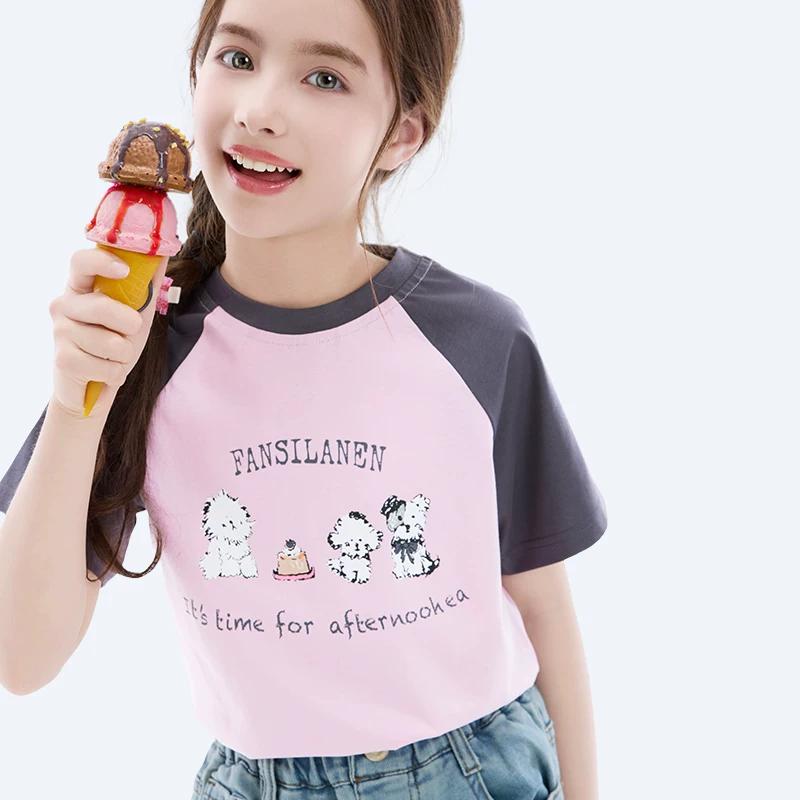 Girls' Animal Print Short Sleeve T-Shirt