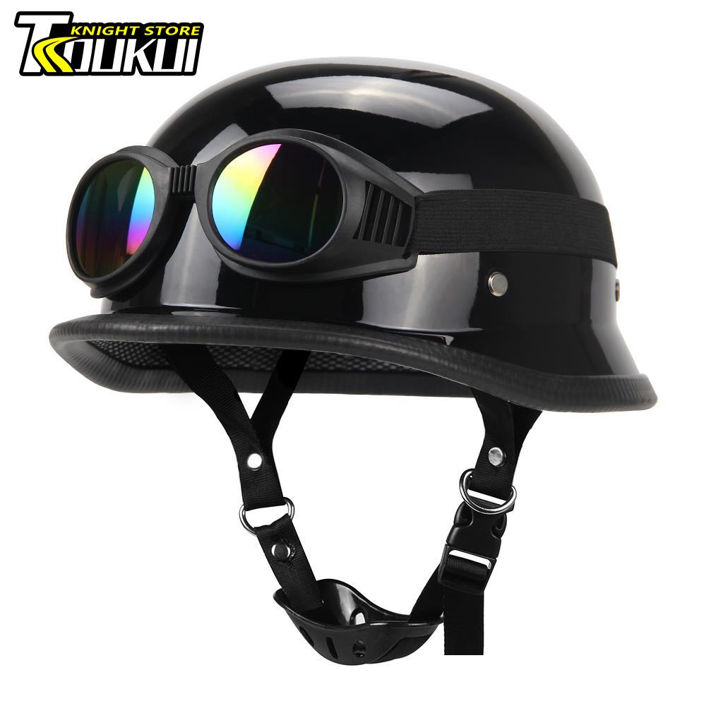 

Ретро Мотоциклетний Шолом Німецький Вінтажний Мото Шолом Мода Capacete De Moto Чоловічий Жіночий Casco Moto Сертифікація DOT Напівшолом S