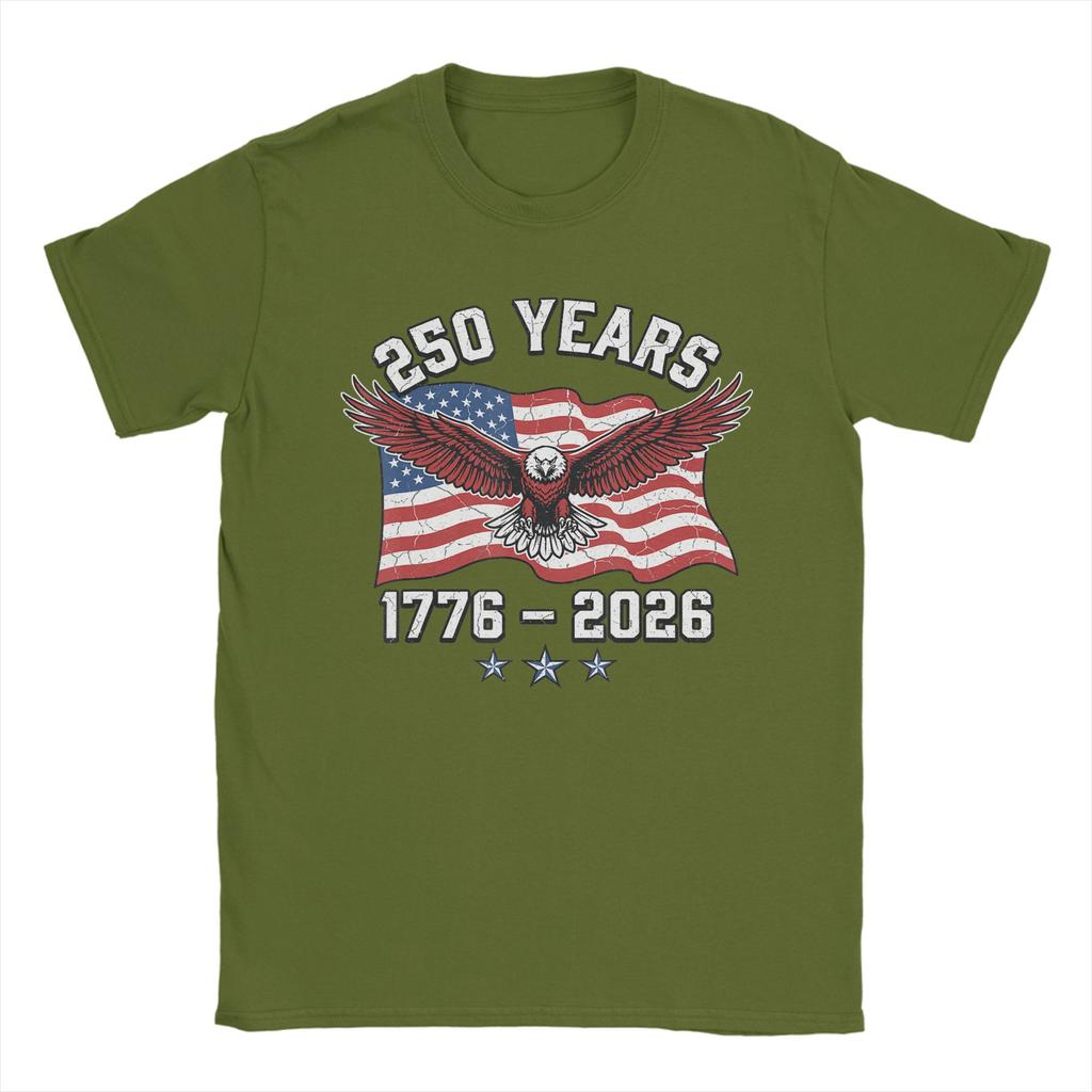 Eagle and American Flag  Years    Anniversary TShirt Summer  Cotton TShirts For Unisex Hippie Casual Tee Shirt