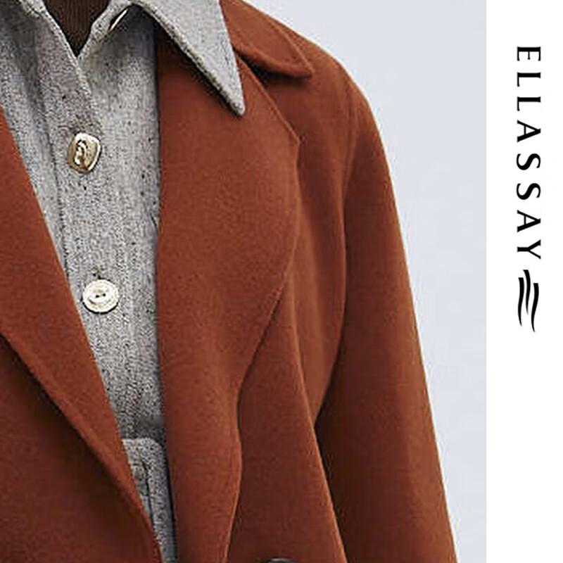 ELLASSAY Women's Loose Fit Mid-length Wool & Cashmere Coat