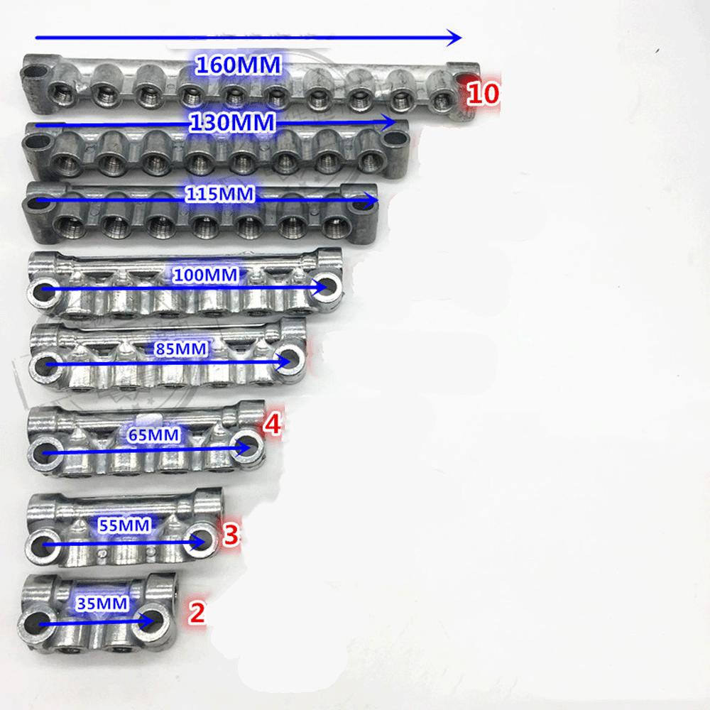 M8 M10 Pitch 1mm 2 3 4 5 6 7 8 10 Ways 4-12 Ports Zinc Alloy Resistance Oil Distributor Block Splitter Lubrication System