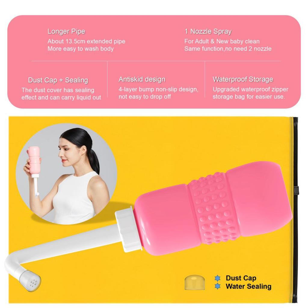 Portable Handheld Bidet Water Bottle Sprayer 650ML Large Capacity Squeeze Hygiene Cleaning for Perineum Butt