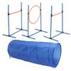 Dog Agility Training Equipment Collapsible Tunnel Jump Ring Poles Dog Obstacle Training Kit for Yard Outdoor