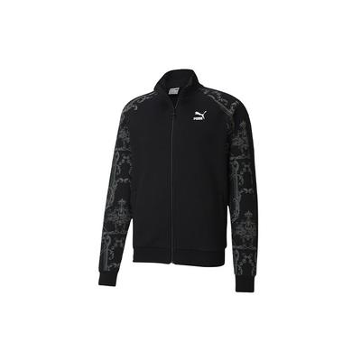 Jaqueta de Malha Aop Track com Zíper Completo Masculina Outerwear Preto Cinza 530310-51