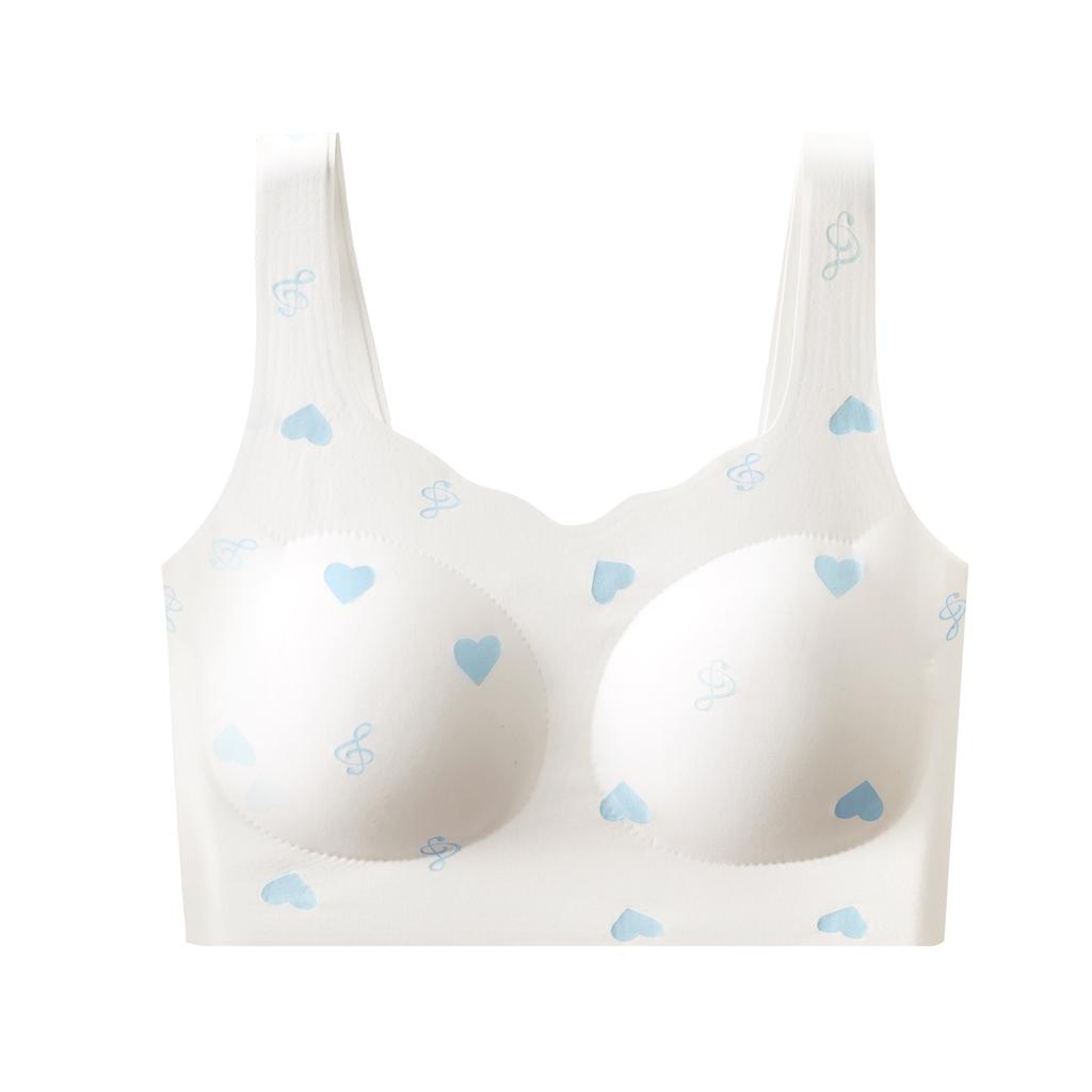 Sweet Vest Development Period, Printed Smooth Surface, Seamless, Comfortable and Unrestrained, Breathable Without Steel Ring Underwear Women