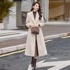 Women's Double-Breasted Lapel Wool Coat - Autumn/Winter Korean Fashion