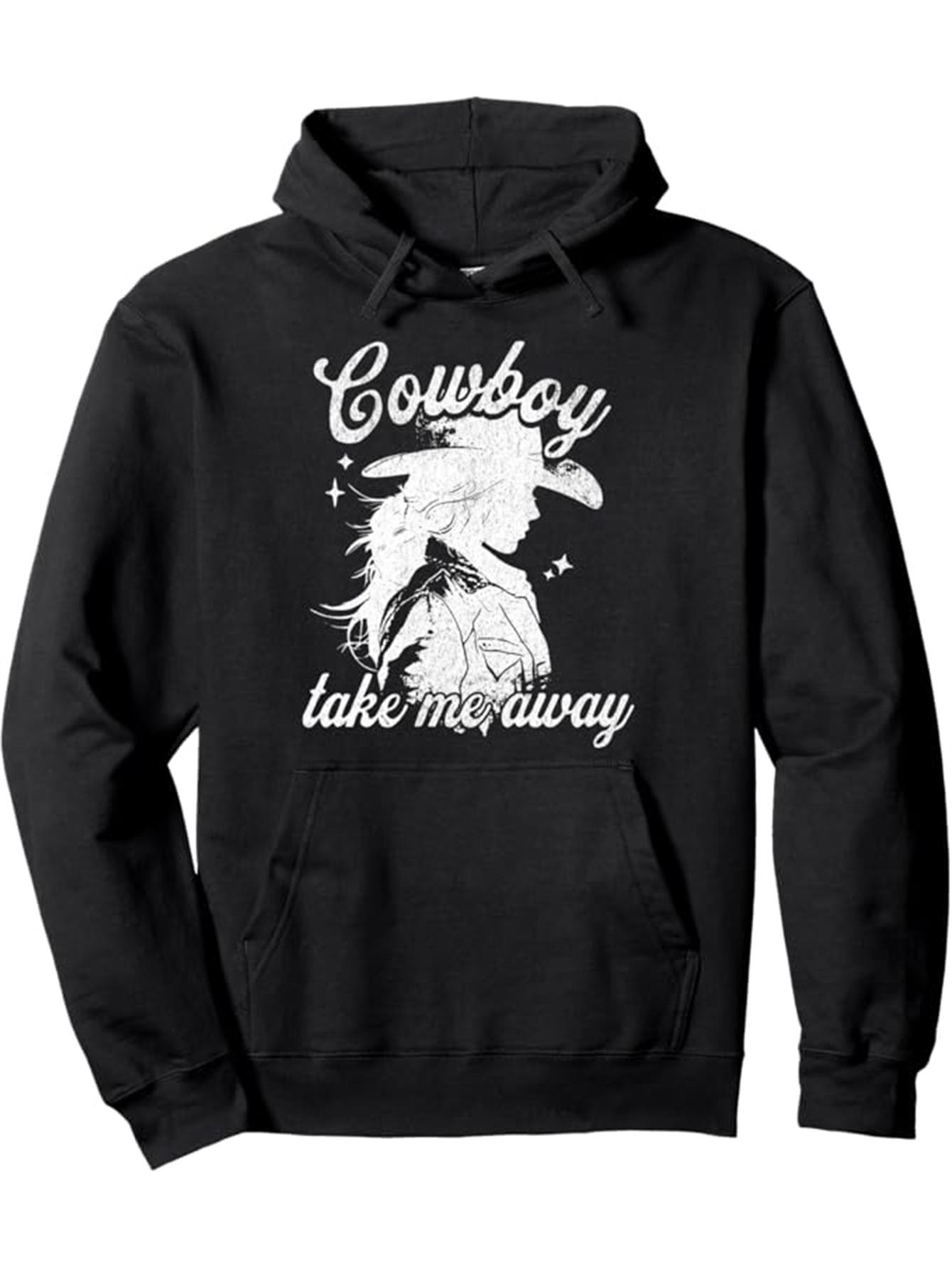 

2025 Men s New Autumn and Winter Hooded SweatshirtsMen s Vintage Cowboy Print Hoodie - COWBOY TAKE ME AWAY 3XL