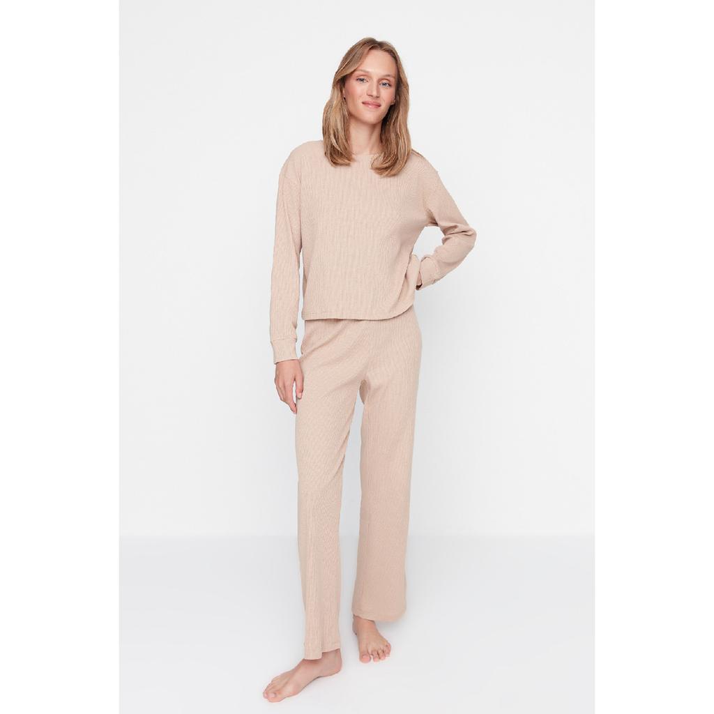 Svart strikket pyjamassett med ledning Thmaw21pt0009