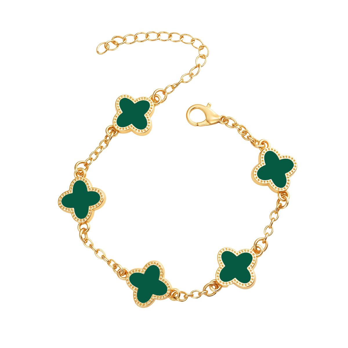 

Four-leaf Clover Bracelet Heart-shaped Jewelry Unisex New Style Bangle