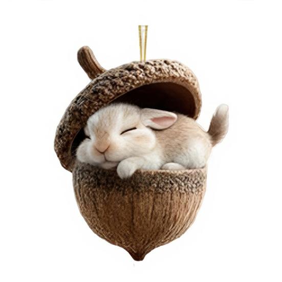 Gemütliche Wald Eichel Ornamente 2D Acryl Tier Hängedekoration für Weihnachtsbaum Waldthema Party Heimdekoration