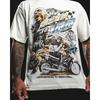 2025 Summer Hot Selling Extreme Sports Printed Round Neck T-shirt for Casual and Breathable Outdoor Men's Short Sleeves