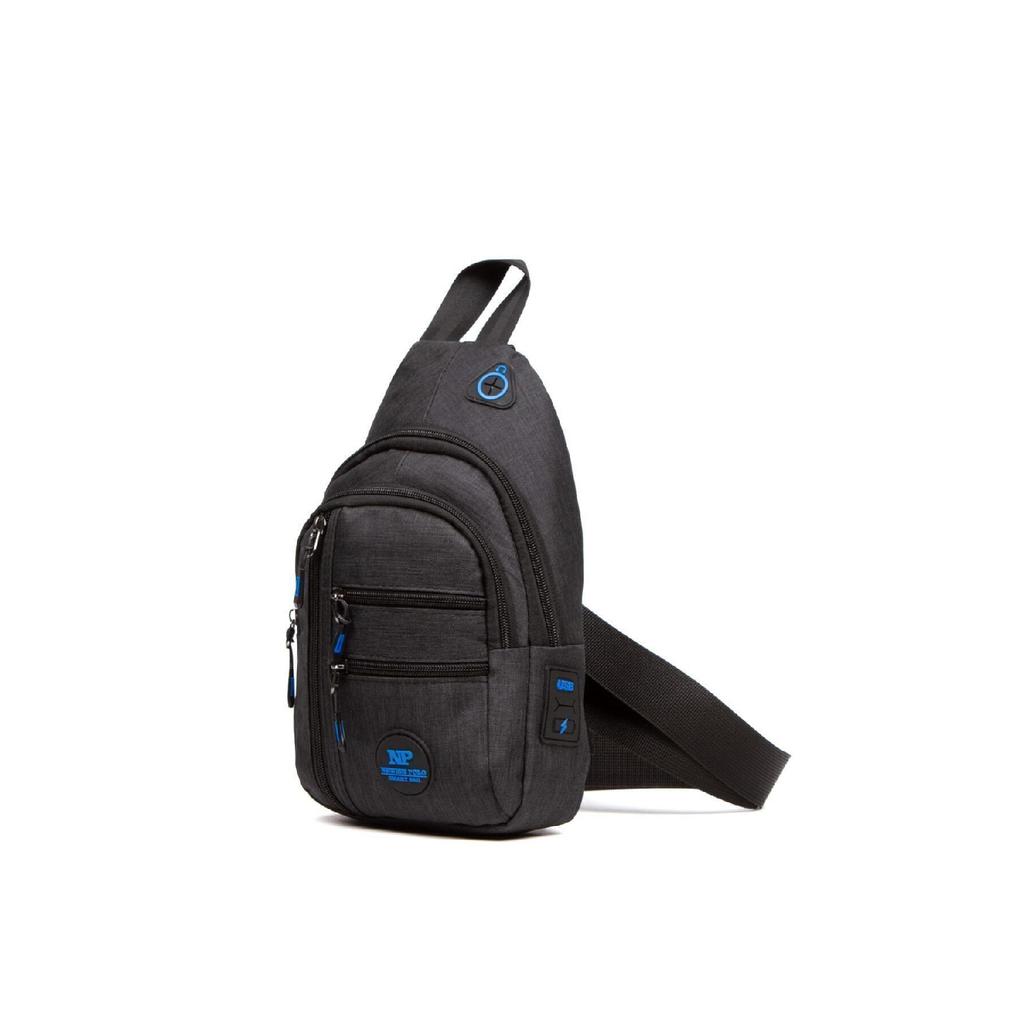 Linen Shoulder And Waist Bag With Ears And Usb Port (17x28cm)