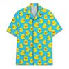 Lustige Neon-Gummiente Hawaiian-Hemd für Herren Galaxie Gelbe Ente Herren Hawaiianisches Lässiges Hemd mit Knöpfen Kurzarm-Hemd Tops