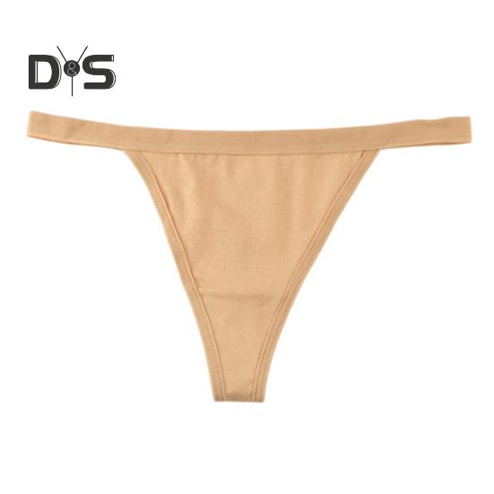 Women Thong Solid Color Slim Fit Mid Waist Cotton Crotch G-string Elastic Briefs Seductive Panties Female Underwear Intimate Clothes for Honeymoons