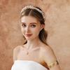 Vintage Lolita Virgin Mary Halo Tiara: Handmade Floral Pearl Headdress for Fashion Shows