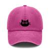 Cute Cat Face Print Baseball Cap - Unisex Adjustable Lightweight Breathable Dark Grey Casual Outdoor Sports Hat For Daily Wear, Minimalist Streetwear
