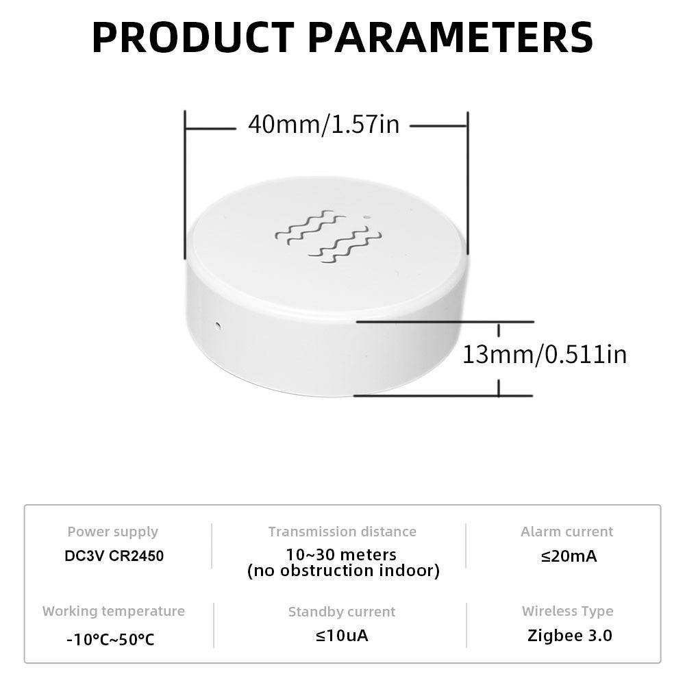 Tuya ZigBee Smart Vibration Tilt Sensor Real Time Monitor Door Window Detection Alarm Home Security Protection for Zigbee2MQTT