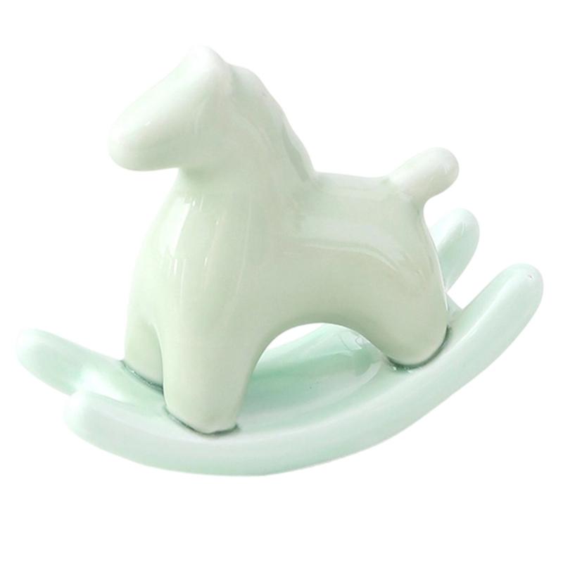 Creative Ceramic Rocking Horse Figurine Exquisited Design Animal Decoration Adds Charm To Any Room