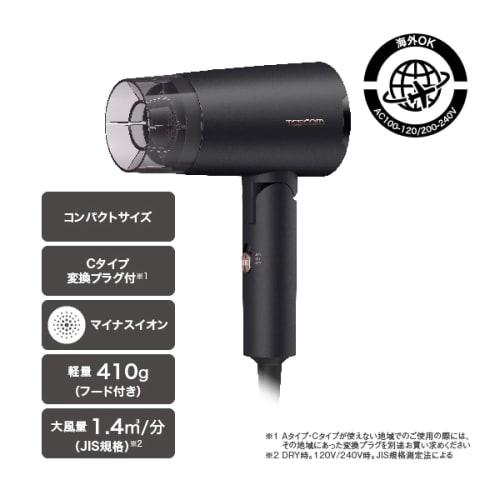 Tescom Hair Dryer, Negative Ion, Lightweight, Compact, Foldable <Compatible with Overseas Countries, C Type Conversion Plug Included, Automatic Voltag