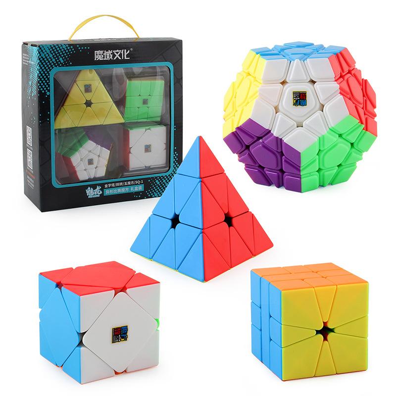 Magic Domain Charm Dragon 2345Th Order Rubik'S Cube Combination Set Solid Color 2345Th Order Rubik'S Cube Gift Box Children'S Educational Toys