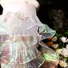 2 Yards Mermaid Pleated Flower Lace Magic Color Laser Gradient For Wedding Wave Striped Decoration Cloth Wide 15CM