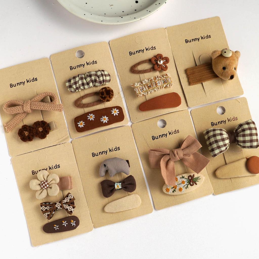 Korean Cartoon Flower Bear Bow Hairpin for Children