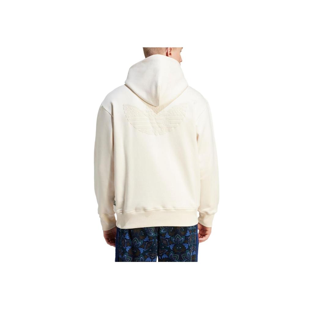 adidas Originals Premium Graphic Printed Casual Hoodie Men Wonder-White IV9696