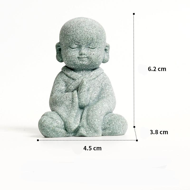 Sandstone Little Monk sculptures and figurines  Cute Home Room Office car Table decoration and accessories High quality gifts