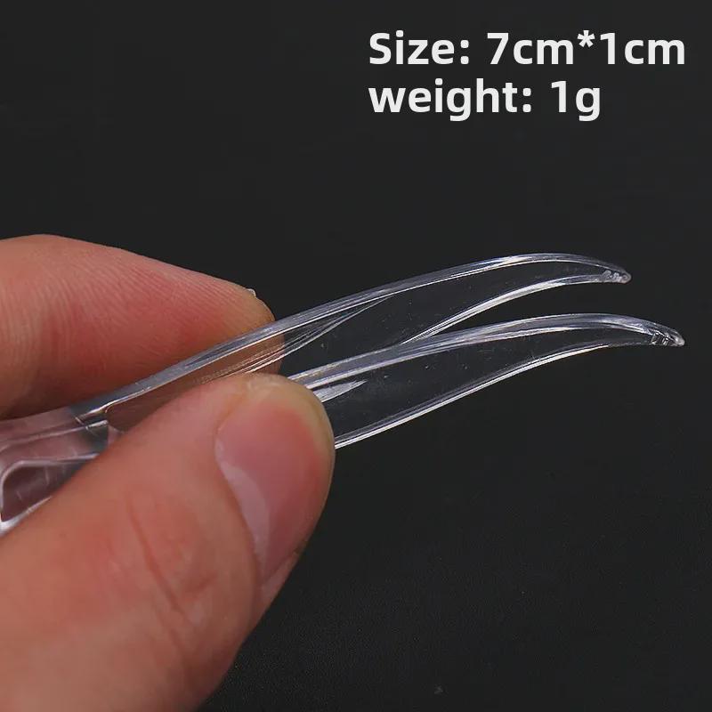 Transparent ABS Plastic Tweezers for Eyelashes & Nail Art - Non-Slip, Slender Design