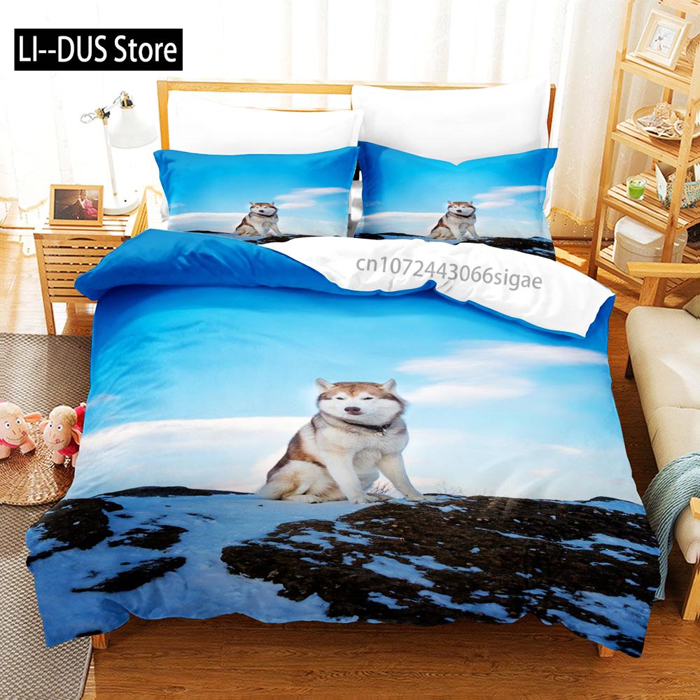 

Animal Wolf Bedding Set Snow Wolf Skin- Friendly Soft King Queen Size Duvet Cover Set With Pillowcase No Filler For Boys Adults EU single(135x200cm)