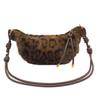 Retro style personalized leopard print Mao Mao women's dumpling bag autumn and winter new versatile commuter shoulder messenger bag