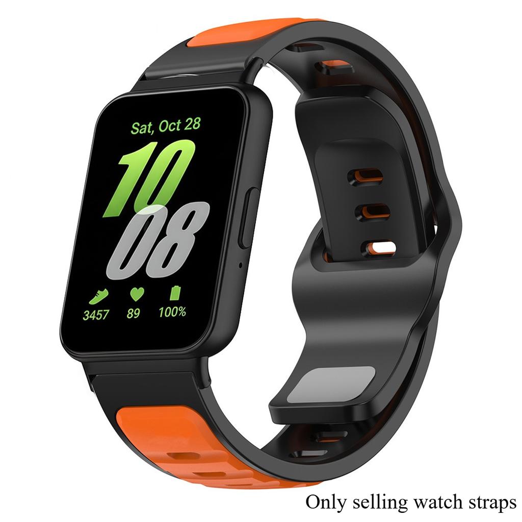 Sport Silicone Strap for Samsung Galaxy Fit 3 Two Tone Silicone Strap for Samsung Galaxy Fit3 Replaceable Watchband Accessories