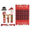Holiday Fridge Sleeve Set 5 Piece Polyester Christmas Appliance Trim, Check Pattern Slip On Style for Kitchen Grip Zones Indoors Daily