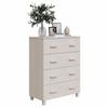 Vidaxl Komoda Hamar, Biała, 79X40X103,5 Cm, Lite Drewno Sosnowe