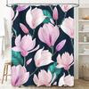 Luxury Floral Shower Curtain with Waterproof Fabric for Bathroom Decor Pink Magnolia Design Bath Shower curtain 3D Printed Water