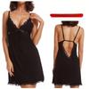 European & American Lace Trim Sexy Lingerie Nightdress with Back Cutout