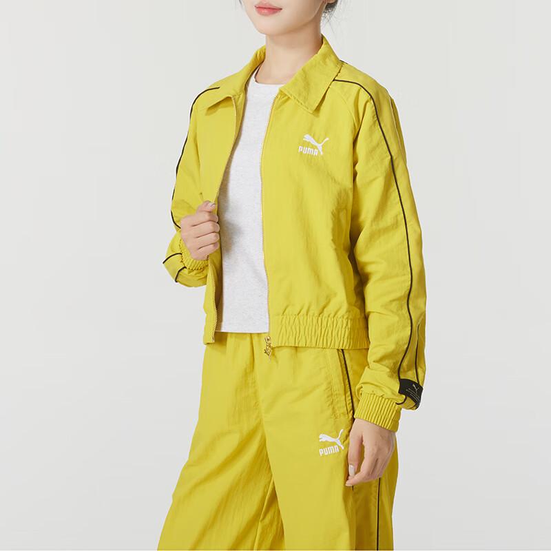Puma T7 Outdoor Windproof Collared Woven Jacket Women Jacket Yellow 629113-41