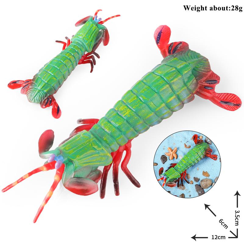Oenux Ocean Animals Simulation Tiger Prawn Crayfish Shrimp Sea Life Model Figurines Action Figures Collection Toys For Kids Gift