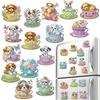 15 Stück 2D/Flaches Acryl DIY Diamantmalerei Kühlschrankmagnet-Set Speziell geformter Diamant Kühlschrank Briefkasten Heimdekoration DIY Bastelbedarf
