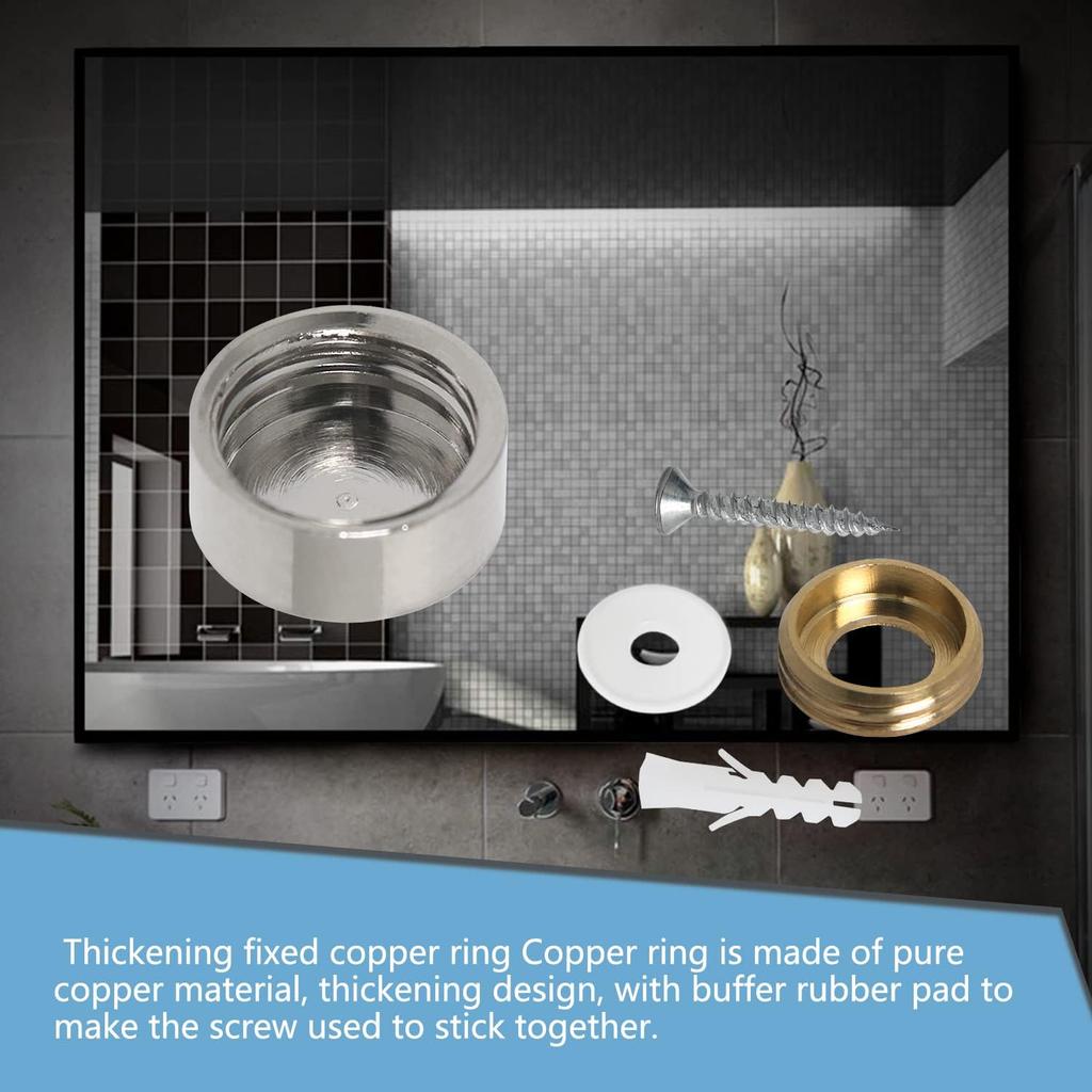 Aopin Mirror Screw Cap, Decorative Screws Cover Fasteners for Sign/Advertising Hardware Nails/Construction, Brushed, Silver, 10mm, 4Pcs