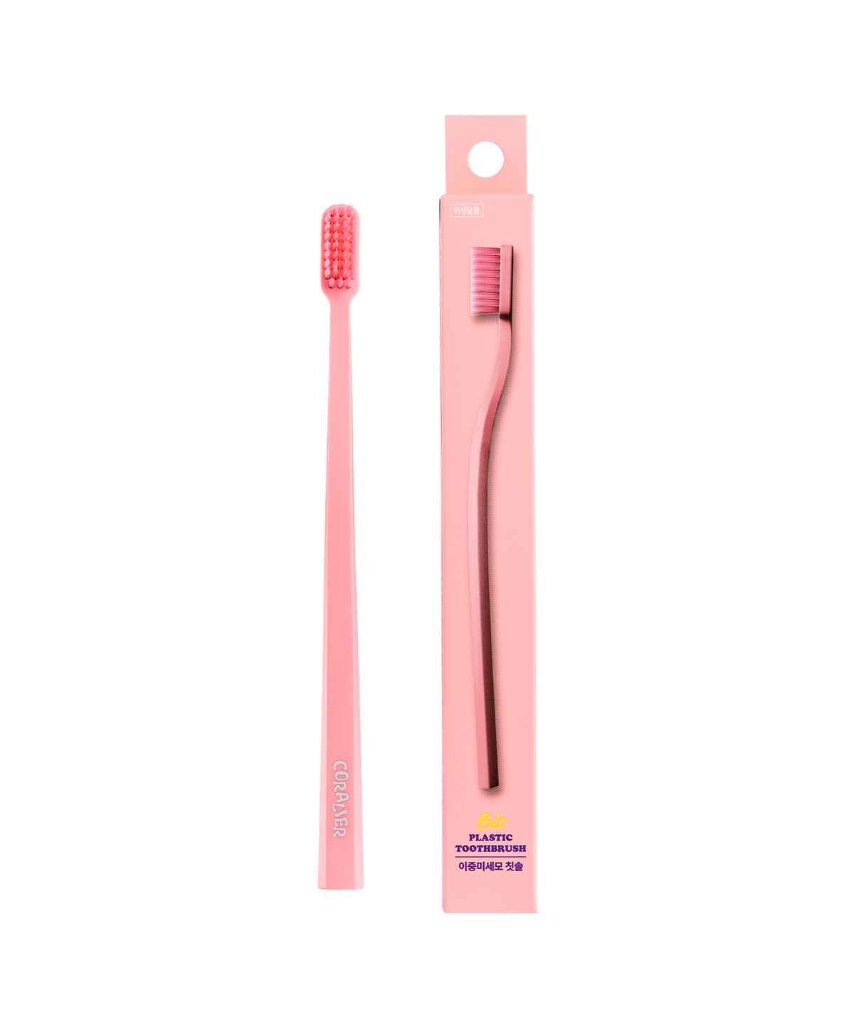 1 Coralie Soft Double Fine Bristle Gum Care Toothbrush (Pink)