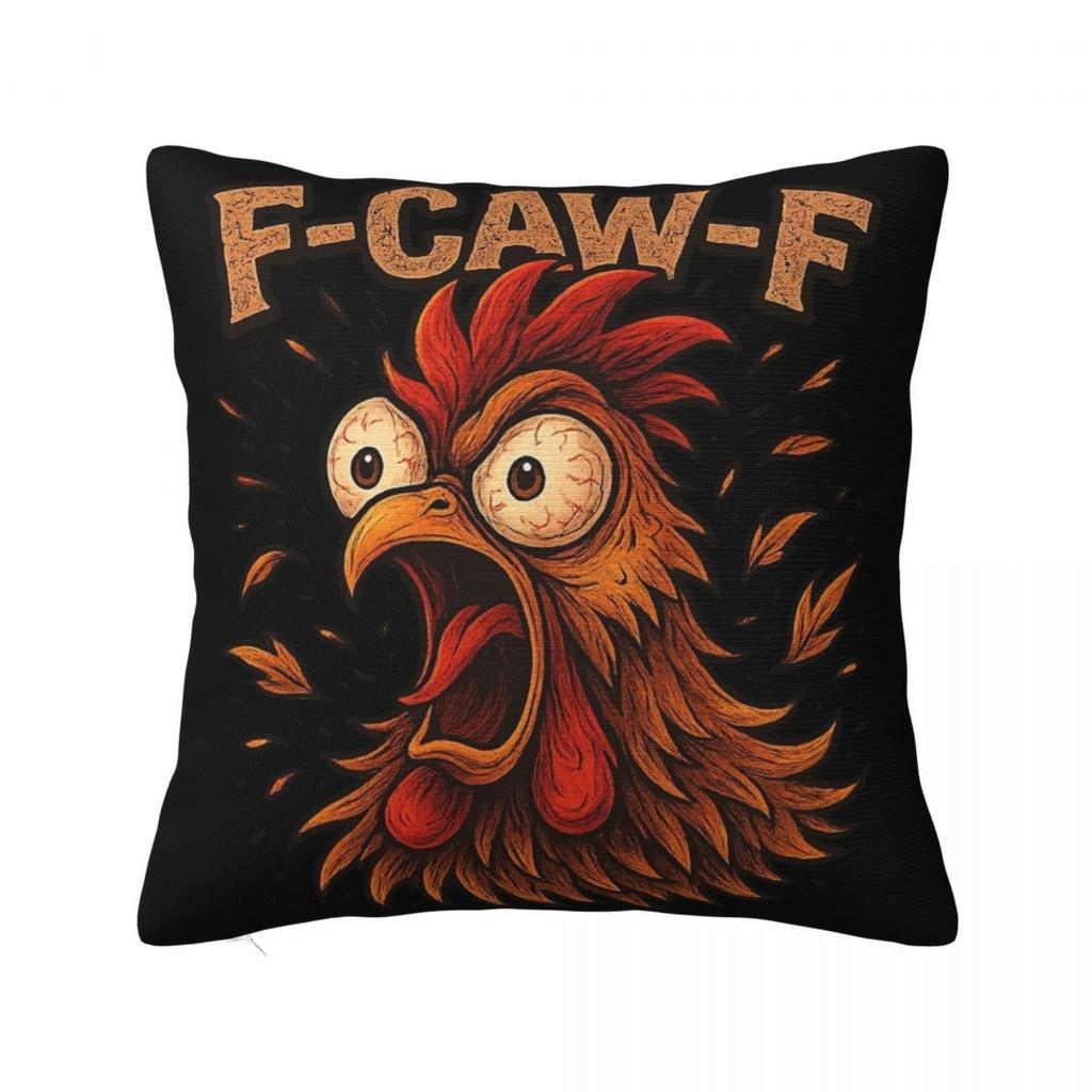 Funny F-Caw-F Chicken FCAWF Pillowcases Printed Cushion Cover Pillow Covers Living Room Decorations Zipper Multi Size