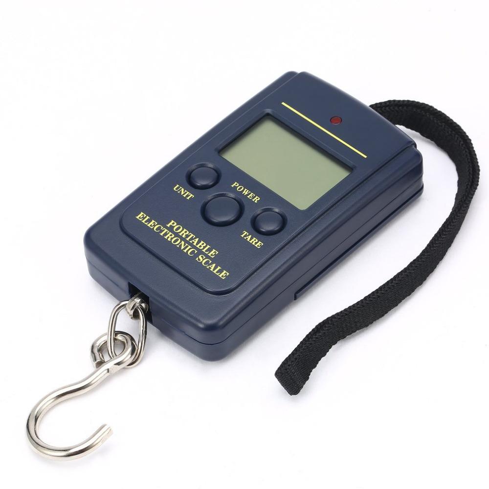 

50kg/10g Portable LCD Electronic Hand Scale Travel Hanging Scale with100cm Long Retractable Measuring Tape Weigh Fish Vegetables