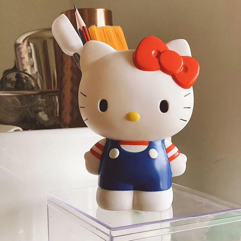 Sanrio Hello Kitty My Melody Pen Holder Cartoon Stationery Makeup Brush Organizer Desktop Decoration Christmas Ornament Gifts