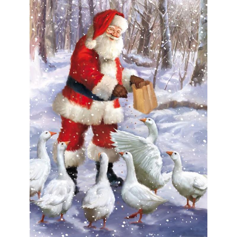 DIY Santa Claus 5D Diamond Painting Full Round Drill Snowman Mosaic Diamond Embroidery Cross Stitch Home Decor Christmas Gift