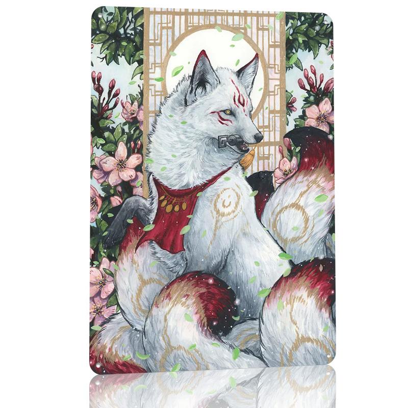 Inaris Kitsune D Texture Printed Poster Custom Vintage Metal Tin Plate Sign for Wall Art Luxury Decoration Home Decor Ornaments